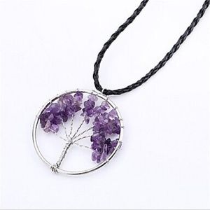 Tree of Life Necklace Purple